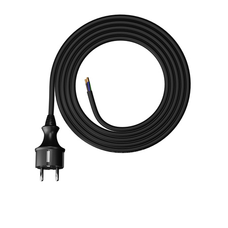 Anschlusskabel 1,5m IP44 mit geradem Stecker 250V 16A 3x1,5 mm² H05VV-F PP-40H Schwarz W-98380