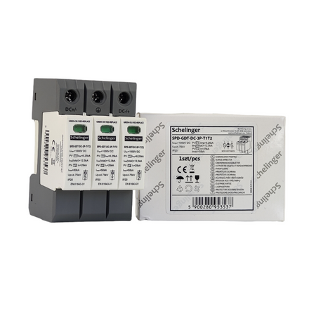 Überspannungsschutz 3P 12,5kA(10/350) klasse T1+T2 Überspannungsableiter mit Gas Ableiter Schelinger Überspannungsbegrenzer A52-SPD-GDT-DC-3P-T1T2