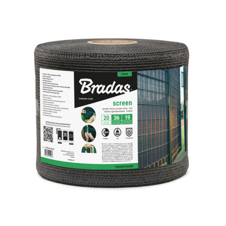 Zaunband 19cmx36m grau Zaun- Palisadenband Sichtschutz Lärmschutz BRADAS TOB2001936GY