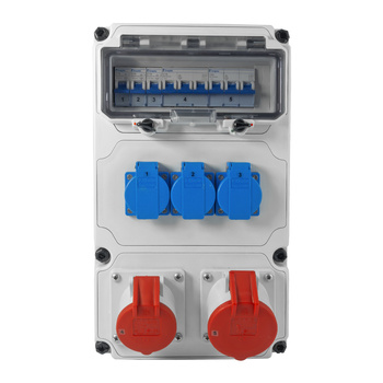 Baustromverteiler 1x32A 1x16A CEE 400V 2x16A 230V Wandverteiler LS-Schalter Schuko IP44 BALS BL89070