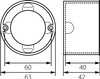 Schalterdose Unterputzdose PKpw-Ø 60 x40 mit Geräteschraube E-P 13.75
