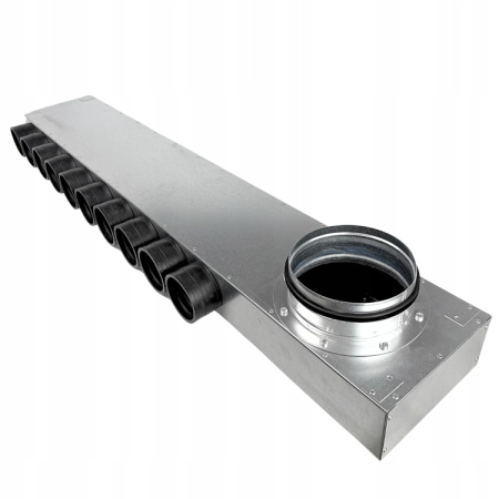 Lüftungsverteiler Verteilerkasten 10x75 Ø160 Wohnraumlüftung Luftverteiler E-KRRR-10x75/160-OC