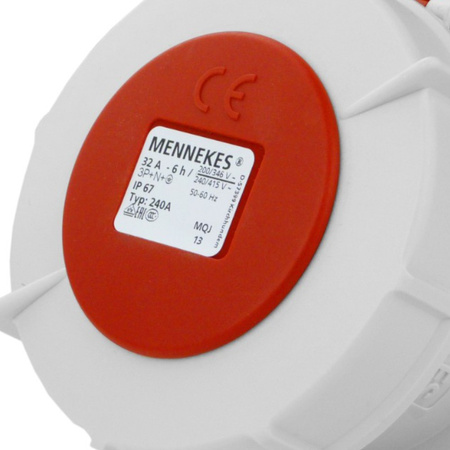 Mennekes CEE Einbausteckdose 32A 5p 400V IP67 gerade Typ Anbausteckdose 240A