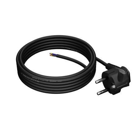 Anschlusskabel 5m mit Winkelstecker Uni-Schuko 250V 16A 3x1 mm² OMY PP-50 Schwarz W-97174