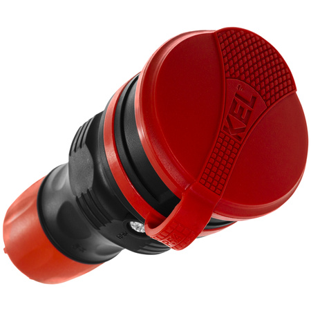 Tragbare zerlegbar Steckdose 230V Schuko IP44 mit Klappe Schwarz-Rot W-01148