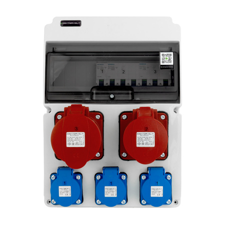 Baustromverteiler CEE 32A 16A 3x230V JUN-S  LS-Schalter Siemens Stromverteiler Wandverteiler Doktorvolt DV-5565-D