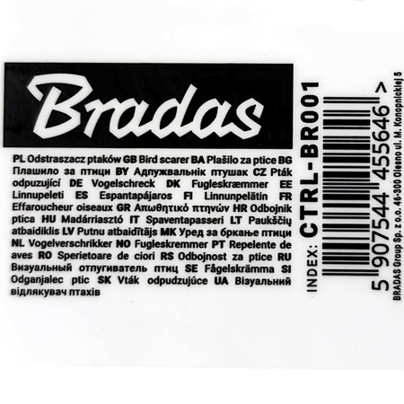 Vogelabwehr Bradas Vogelschutz Fensteraufkleber 9x10 Blätter 90 Stück CTRL-BR001
