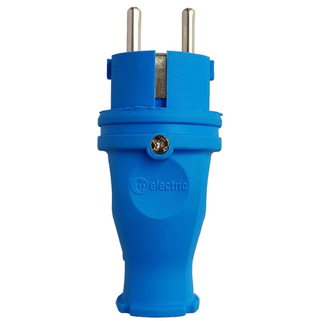 Gummistecker 16A 230V IP44 Uni-Schuko Stecker blau 3101-303-0900