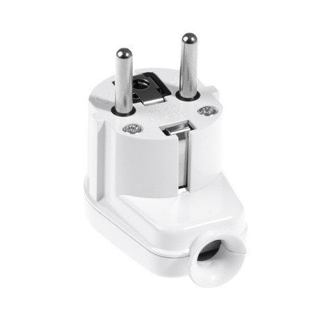 Zerlegbarer Winkelstecker Uni-Schuko 230V 16A weiß W-10105