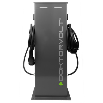 Ladestation für Elektrofahrzeuge 2x22 kW Zwei Stationen Ladesäule RFID 2x5m Ladekabel Typ 2 DOKTORVOLT DV-5169-EV