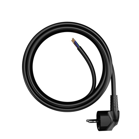 Anschlusskabel 5m mit Winkelstecker Uni-Schuko 250V 16A 3x1,5 mm² OMY PP-50 Schwarz W-97186