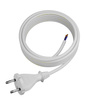 Anschlusskabel 5m mit geradem Stecker TYP E 230V 16A 2×1 mm² H05VV-F PP-21 Weiß W-98343
