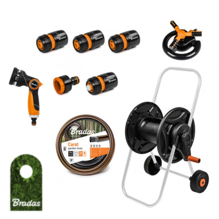 BLACK LINE Schlauchwagen 1/2" 20m mit Sprühset & Sprinkler BRADAS ECO-AG26020SET2