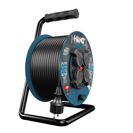 Kabeltrommel HAND PRO 25m 4x Steckdosen 230V IP44 H05RN-F 3x2,5 mm² W-96317