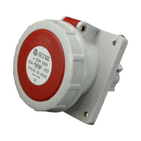 Einbausteckdose schräg 63A/5P 400V IP67 Steckdose IEGN 6353