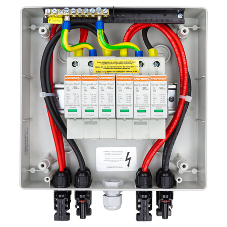 Solar Anschlusskasten PV DC 1000V 2x T2 Mersen 2-String 4mm Connector Doktorvolt 4449