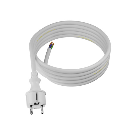 Anschlusskabel 4m IP44 mit geradem Stecker 250V 16A 3x2,5 mm² H05VV-F PP-40H Weiß W-98394
