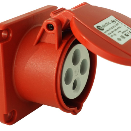 CEE Einbausteckdose gerade 400V 16A 4P 70x70 mm 3122-321-1670