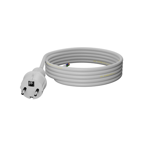 Anschlusskabel 3m IP44 mit geradem Stecker 250V 16A 3x1,5 mm² H05VV-F PP-40H Weiß W-98383