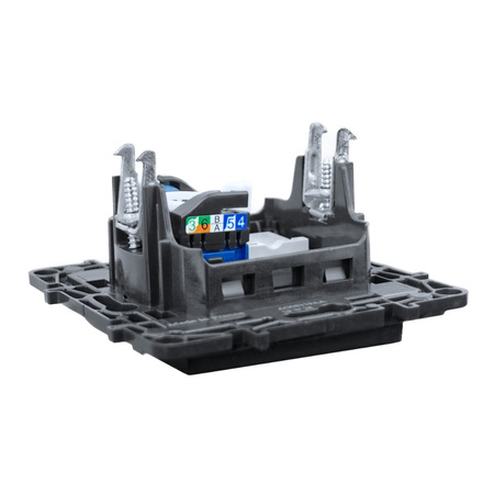 Computersteckdose RJ45 + Telefonsteckdose RJ11 schwarz Niloe Step 863556