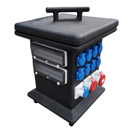 Stromverteiler KIB-S/FI 2x32A 2x16A 2xCamp 16x230V + Anbaustecker 32A DV-0885-D