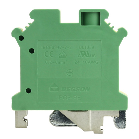 Schutzleiter-Reihenklemme 6mm2 gelb-grün Erdungsklemme VDE UL PC6-PE-01P-1Y-00A(H)