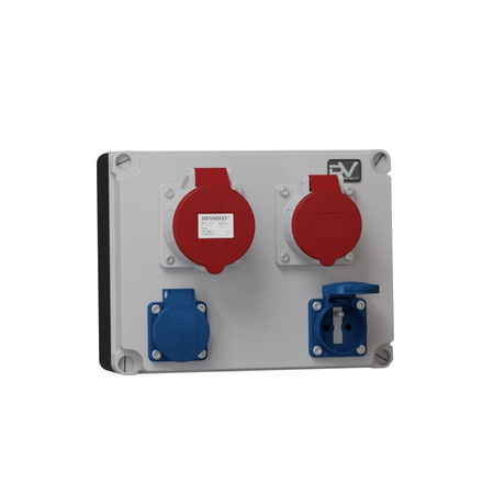 Stromverteiler 32A 16A 2x230V franz/belg System Baustromverteiler FRED Doktorvolt DV-2343-F