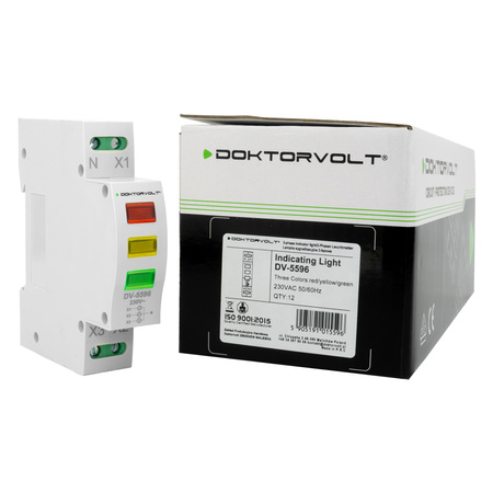 Leuchtmelder LED Dreiphasig 230V/400V Phasenkontrolle Signalleuchte rot grün gelb Doktorvolt DV-5596