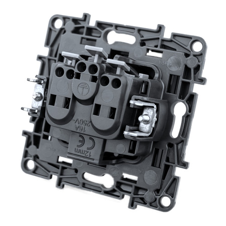 Steckdose mit Kindersicherung 2P + E franz. System schwarz Niloe Step 863533