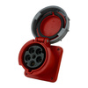 Anbausteckdose 63A 5P Einbausteckdose gerade 6h 400V IP66 Anbaudose rot grau Twist Typ335 PCE 335-6