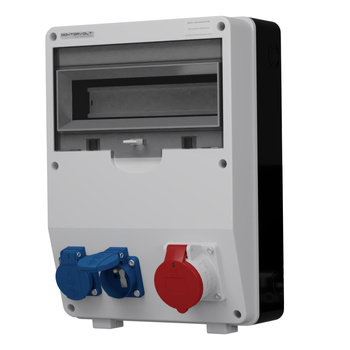 Baustromverteiler 16A CEE System Stromverteiler 2x230V Mennekes Steckdosen Doktorvolt TD DV-6886-F