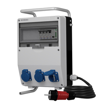 Stromverteiler TD-S/FI 3x230V Stromzähler MID Kabel Gestell Doktorvolt® DV-0489-D