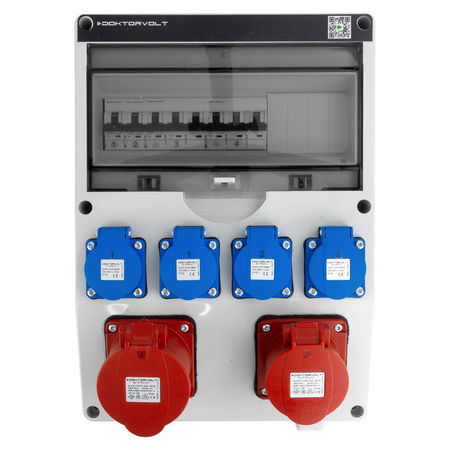 Baustromverteiler 32A 16A CEE 4x230V mit LS-Schalter TGD-S Stromverteiler Wandverteiler Doktorvolt DV-6036-D