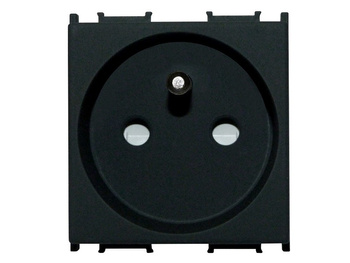 Steckdose Franz. 2+F 16A 250V 2 Module schwarz-matt Steckdose TEM PD12 Einsatz VM40SB-B