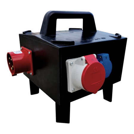 Baustromverteiler 16A/32A FI und LS Schalter Stromverteiler Gummigehäuse Schuko IP54 Doktorvolt BAGU-S/FI DV-4654-D