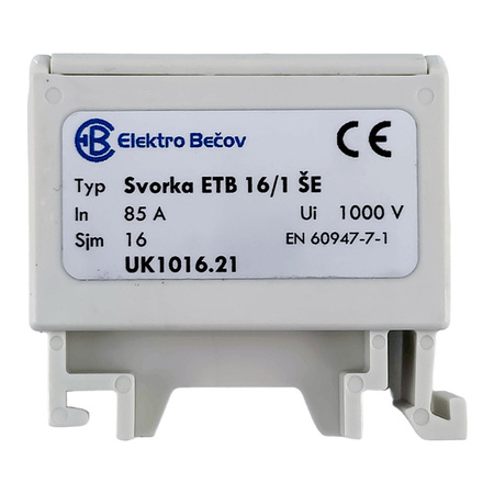 Hauptleitungsklemme Anschlussklemme ETB 16/1 Al/Cu Universalklemme elektroinstallation 2 Löcher Elektro Becov UK1016.21