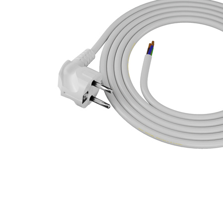 Anschlusskabel 1m mit Winkelstecker Uni-Schuko 250V 16A 3x1,5 mm² OMY PP-50 Weiß W-97175