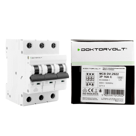 Leitungsschutzschalter MCB 6kA 3P 16A VDE C16A LS-Schalter Doktorvolt DV-2922