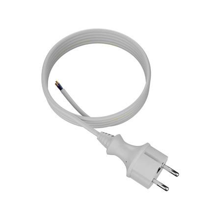 Anschlusskabel 4m IP44 mit geradem Stecker 250V 16A 3x1 mm² H05VV-F PP-40H Weiß W-98375