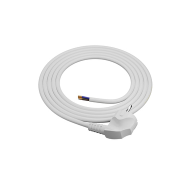 Anschlusskabel 1m mit Winkelstecker Uni-Schuko 250V 16A 3x1,5 mm² OMY PP-50 Weiß W-97175