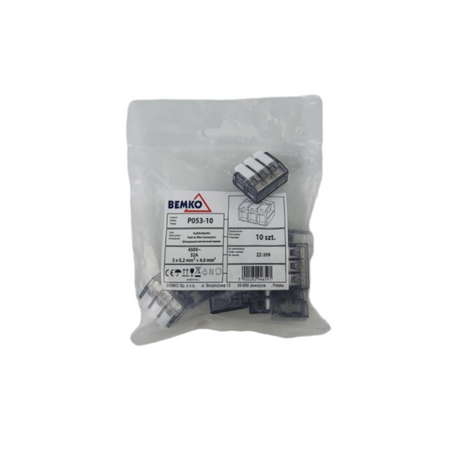 Installationsklemme 4mm2 3-polig 10 Stück elektrische Klemme 450V 32A 6591 schnelle sichere Kabelverbindung E03-P053-10