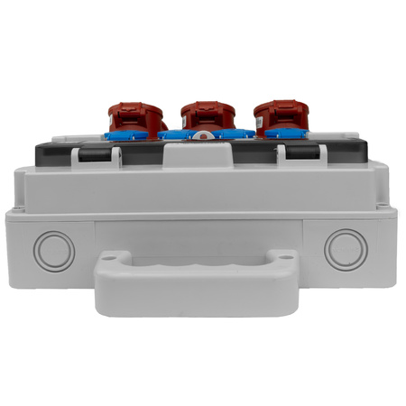 Baustromverteiler 3x16A 2x32A CEE 4x230V Stromverteiler mit Handgriff und Anbaustecker Doktorvolt TR-S/FI DV-5053-D