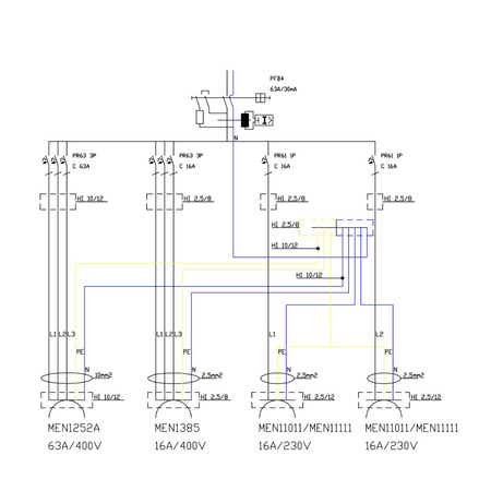 Stromverteiler TD-S/FI 1x63A 1x16A 2x230V franz/belg System Doktorvolt DV-2473-F
