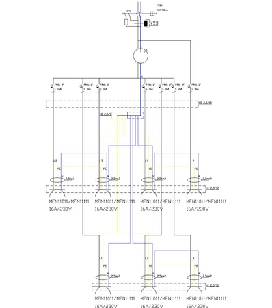 Stromverteiler TD-S/FI 1x0-1 Nockenschalter 7x230V Kabel 5x2,5mm2 Doktorvolt® DV-6169-D