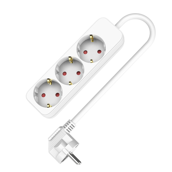 Steckdosenleiste 3-fach 3x2p+Z Schuko 1,5m 230V 16A Weiß W-102079