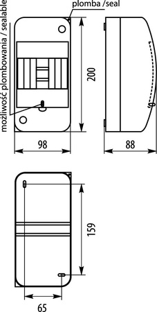Verteilerkasten Sicherungskasten Kleinverteiler AP IP42 RNT4 Module E-P 3.2