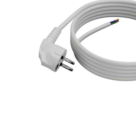 Anschlusskabel 4m mit Winkelstecker Uni-Schuko 250V 16A 3x1,5 mm² OMY PP-50 Weiß W-97183