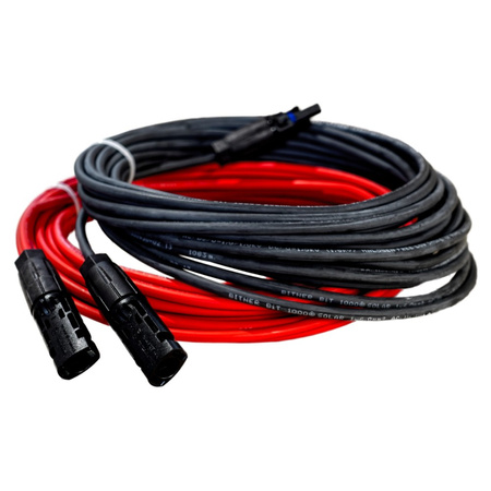 Solarkabel Verlängerungskabel 4mm² mit Solarsteckern rot/schwarz 1 - 50m