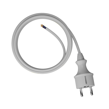 Anschlusskabel 5m IP44 mit geradem Stecker 250V 16A 3x1 mm² H05VV-F PP-40H Weiß W-98377