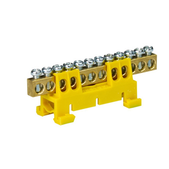 Verteilerklemme 12-polig auf TH Schiene gelb 12/Y